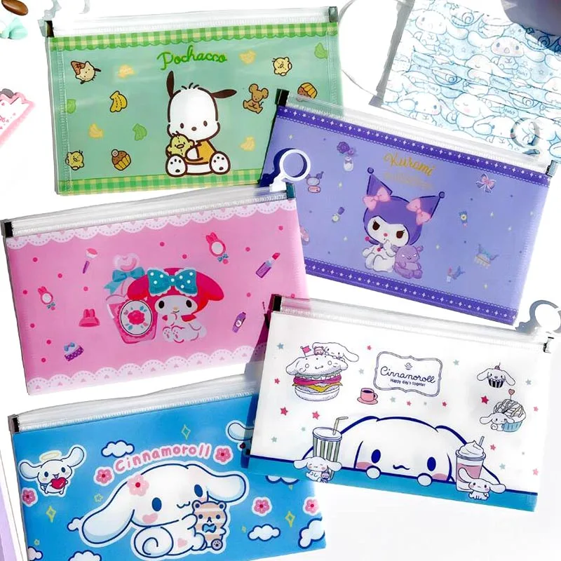 20pcs/lot Sanrio Kawaii Pochacco Melody Ring Pencil Case Storage Bag Stationery Pouch Office School Supplies Promotion Gift