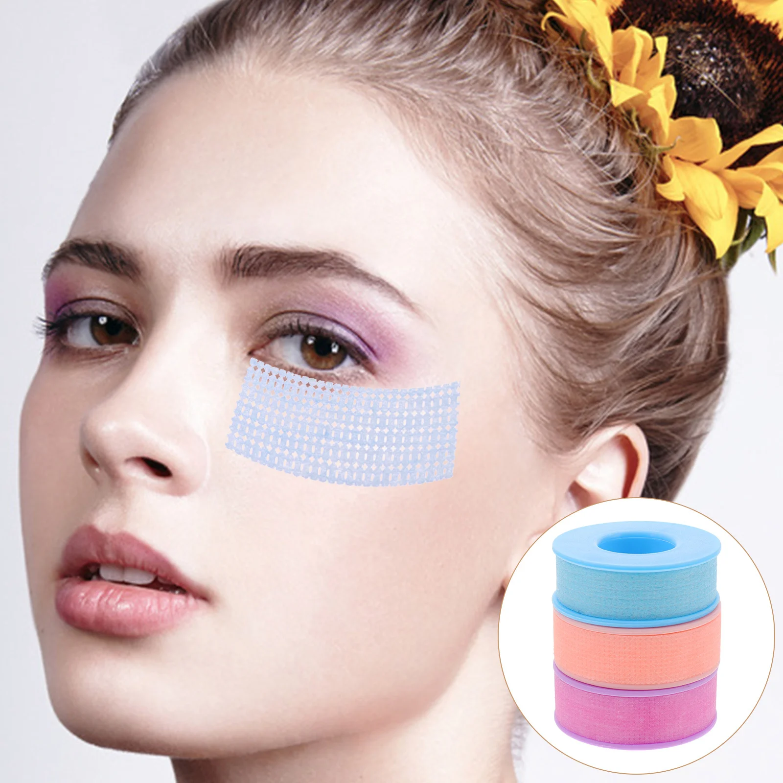 

3 Rolls Eyelash Tape For Eyelash Extensions Breathable Fabric Adhesive Lash Extension Tape Skin Friendly Grafting Tools Under