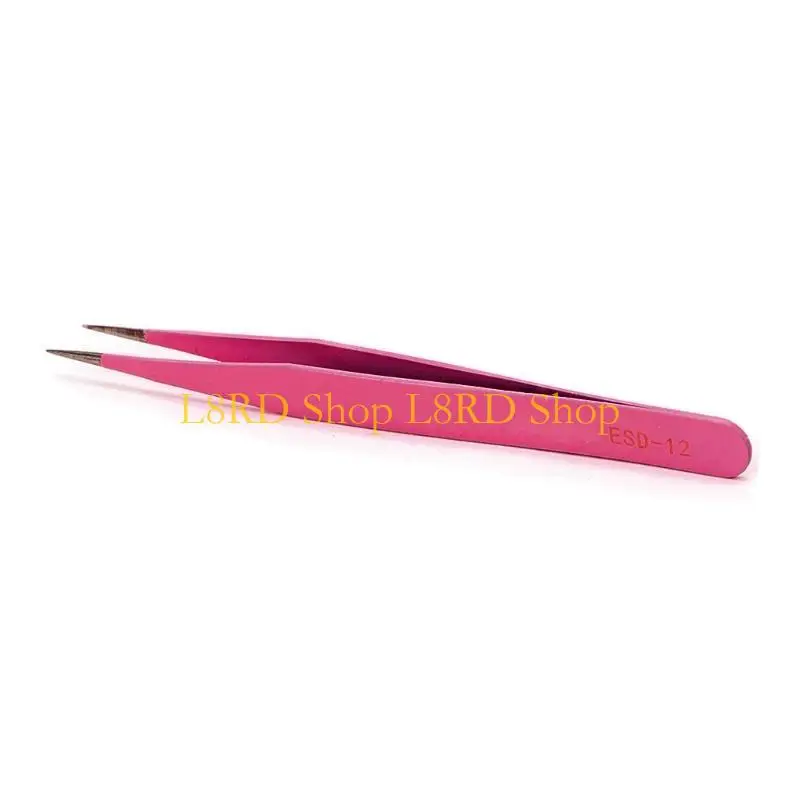 L8RD 2PC Aço reto + brend tweezer nippers para extensões cílios Arte da unha