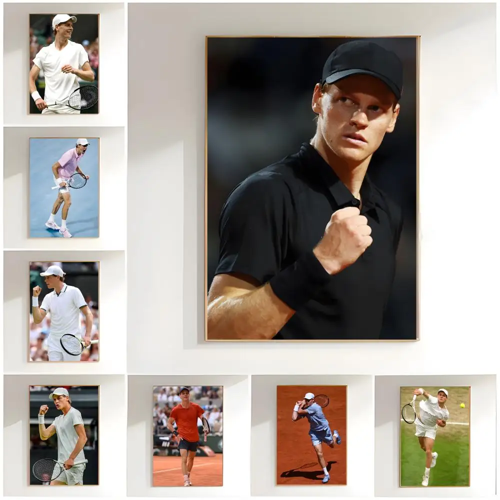 elite athlete Jannik Sinner Poster Classic Wall Art  Home Decor  Peel and Stick Unframed