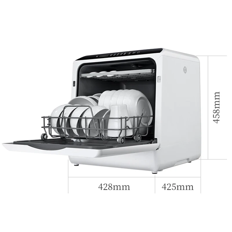 900W Dishwasher 5L Automatic Household Free Installation Desktop Small Sterilization Drying Dishwasher 6 Sets of Utensils