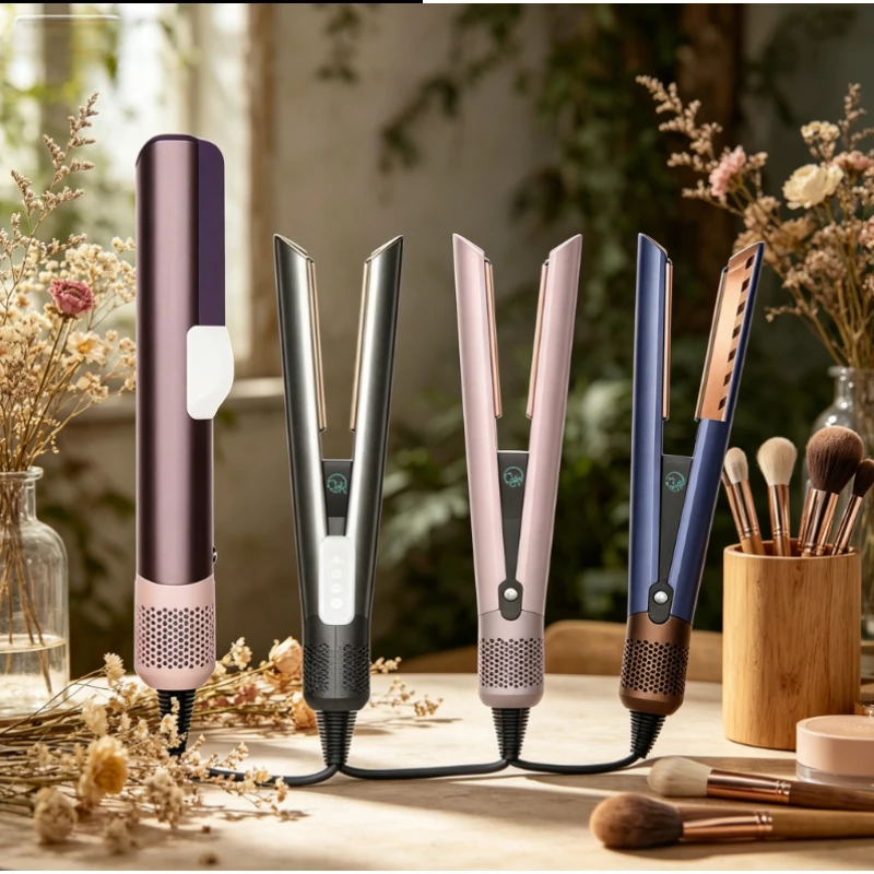 2026 NEW 2 in 1 Negative Ion Hair Dryer and Straightener Professional Quick Dry Long Lasting Styling Tool Wet Dry Curling Iron