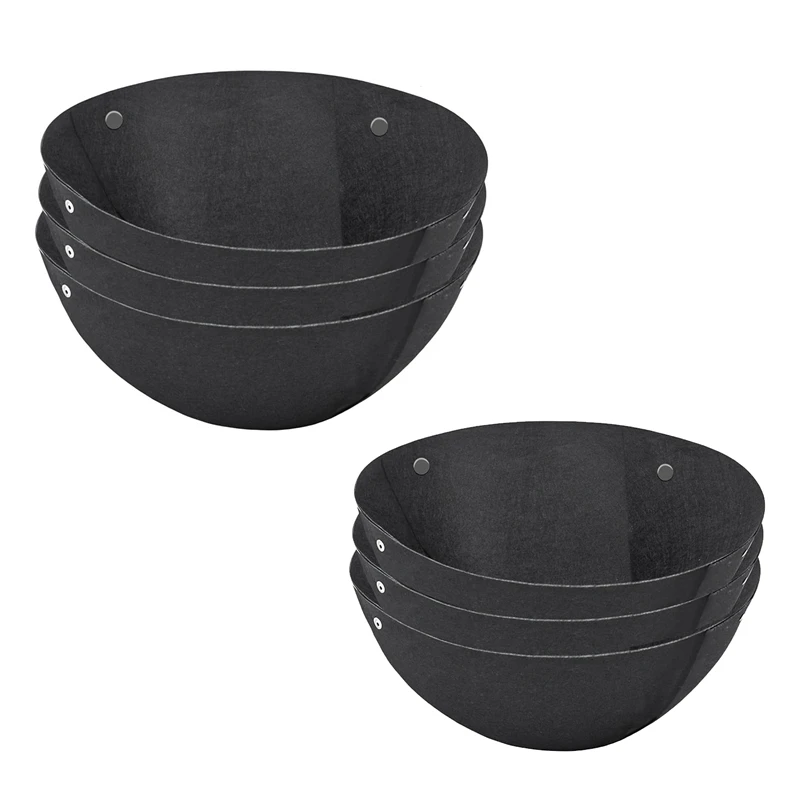 

3PCS Hanging Flower Basket Liners Fabric Hanging Plant Liners Round Planter Liners Non-Woven Black Felt Liners