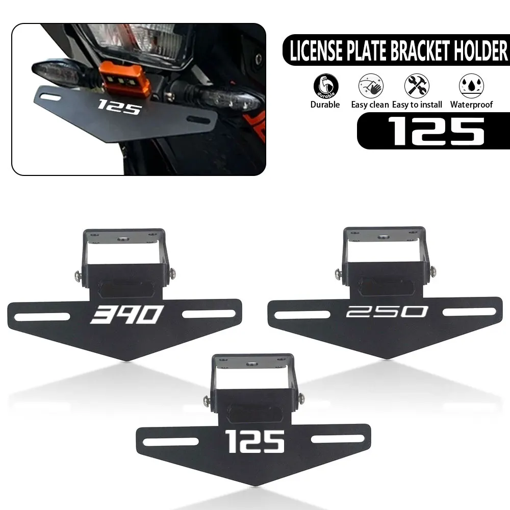 Motorcycle Rear License Plate Tail Frame Holder Bracket LED Light For KTM DUKE 125 250 390 200 2017 2018 2019 - 2023 2024 2020