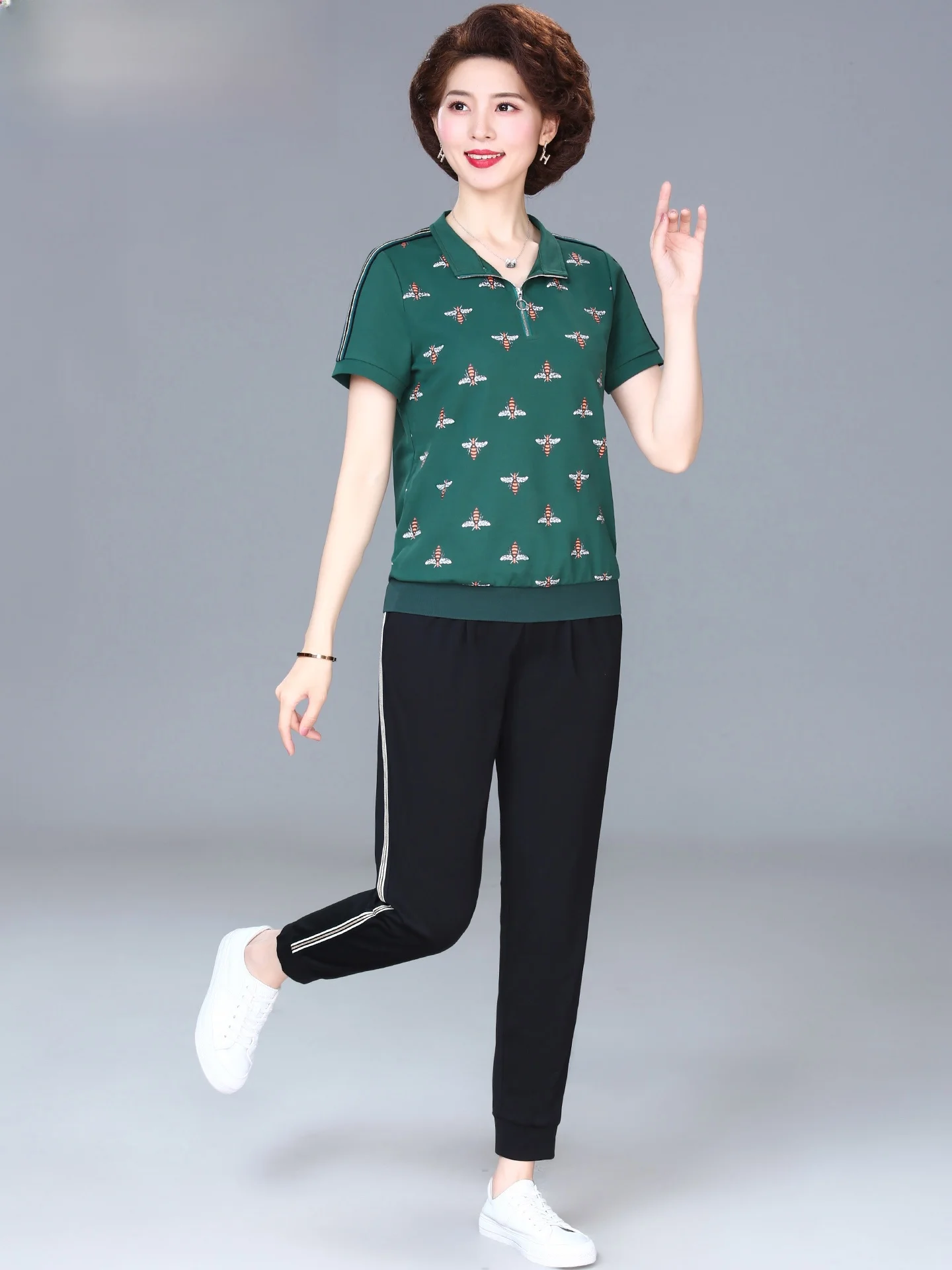 

Hengyuanxiang брендовый комплект летней спортивной одежды для мам, женский комплект из двух предметов для бега, топ для бега из хлопка, полиэстера, спандекса, смесь ор Све