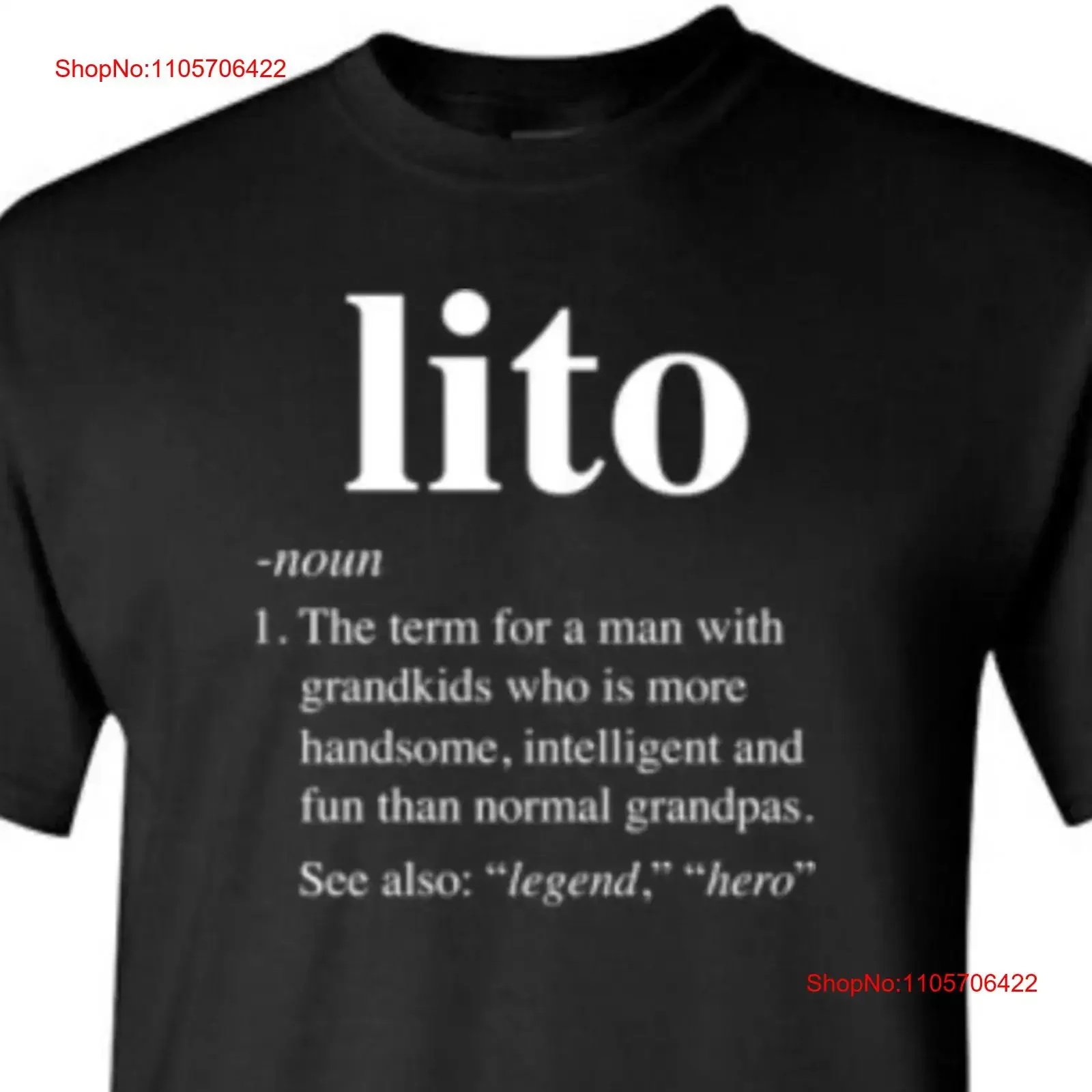 Lito Definition T Shirt Grandpa Defined Legend Hero Dictionary Funny Birthday Christmas Father Day for Men Grandfather vintage