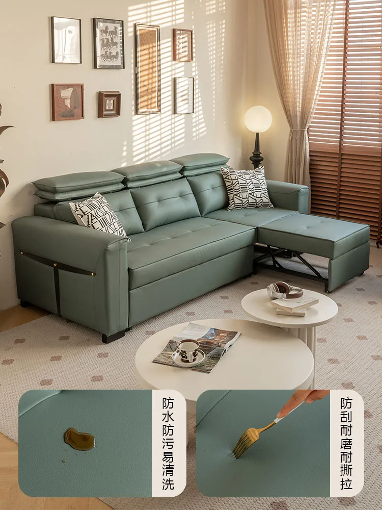 Multifunctional sofa bed folding dual-purpose with concubine sitting and lying double pumping straight row cat scratching cloth