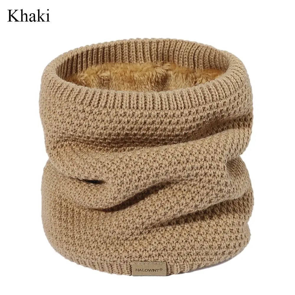 

Casual Thickened Lining Neck Gaiter Knitted Keep Warm Neck Warmer Half Face Mask Winter