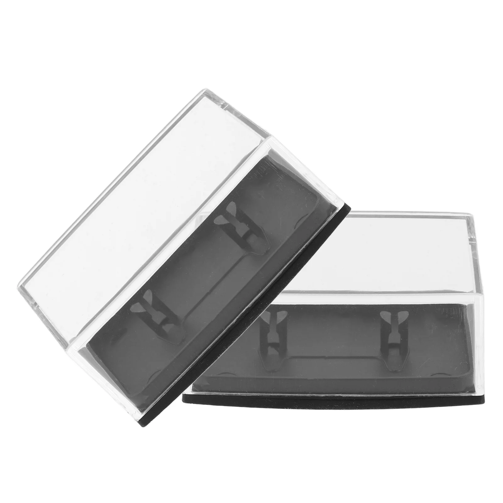 

2 Pcs Cufflinks Box Black Square Plastic Storage Watch Case for Men Bridegroom Gift Jewelry Box Cufflink Display Organizer