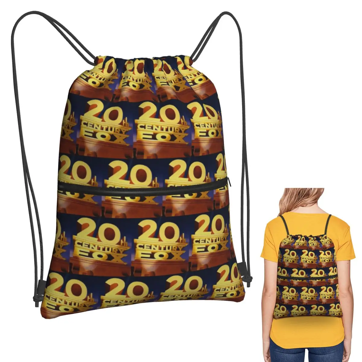

20th Century Fox Classic Backpacks Fashion Drawstring Bags Sports Bag Book Bags for Travel School
