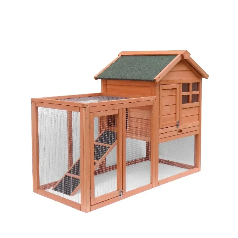 

Large rabbit house Rabbit cage with outdoor Wooden guinea pig Small chicken house 2nd floor Pet house
