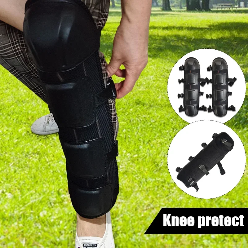 2Pcs Black Leg Protector with Hard EVA Pad for Gardening Work Mowing Guards Shin Shank Protector Motorcycle Knee Pads Gaiters