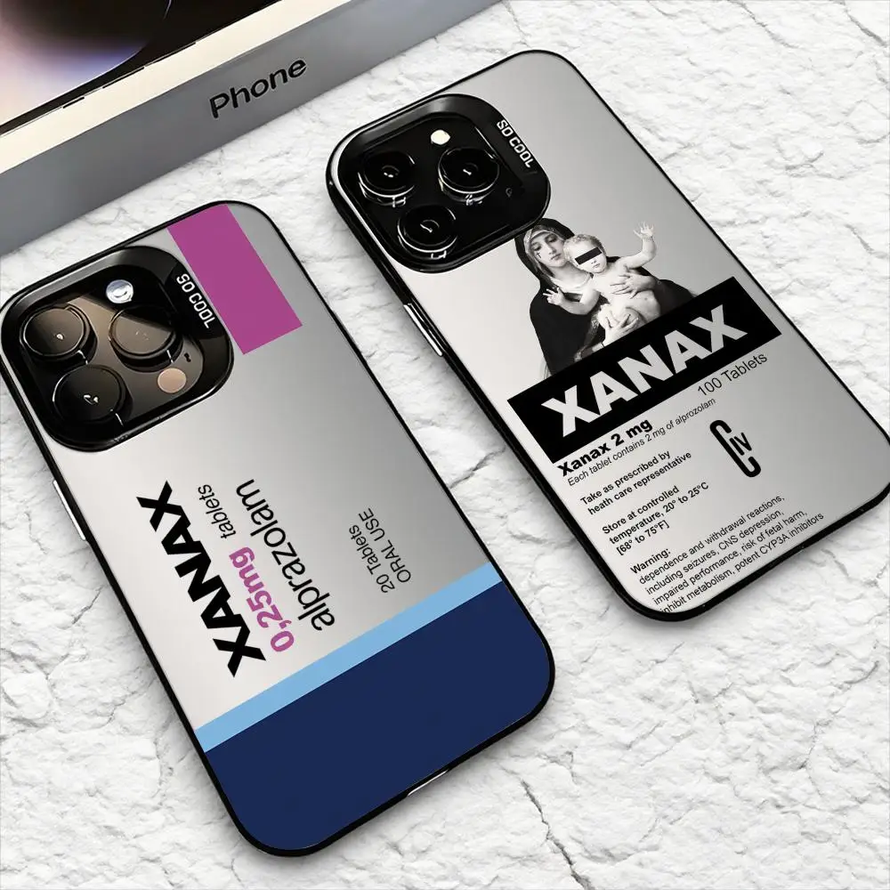 C-Chill Pill XANAXS جراب هاتف آيفون 17 16 15 14 13 12 11 Pro Max Air Matte Laser Aurora مقاوم للصدمات Funda #1