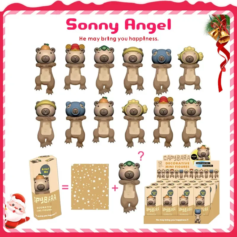 New Sonny Angel Capybara Series Hippy Harvest Cute Hippy Doll Fashion Car Mobile Phone Ornament Kids Toys Birthday Gifts