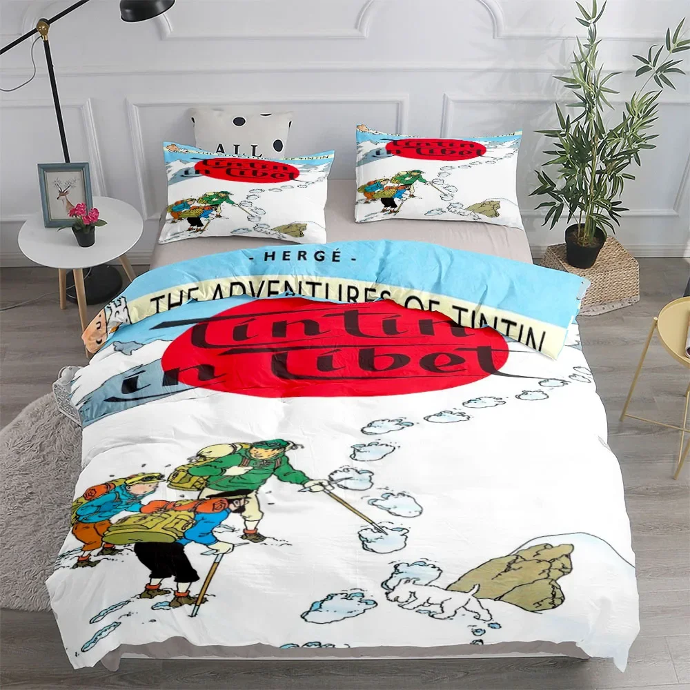 Tintin Adventure Tales Children Duvet Cover Set King Queen Double Twin Single Bed Linen Set win Size for Boys Teens Adult Tennis view 6