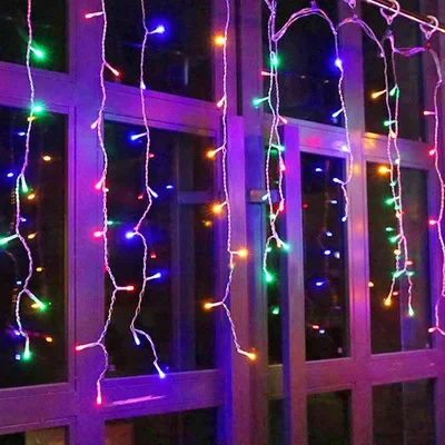 Christmas Fairy Curtain String Lights 3.4M LED Star Deer 220V 110V Garland Festoon for Xmas Tree New Year Navidad Party Decor