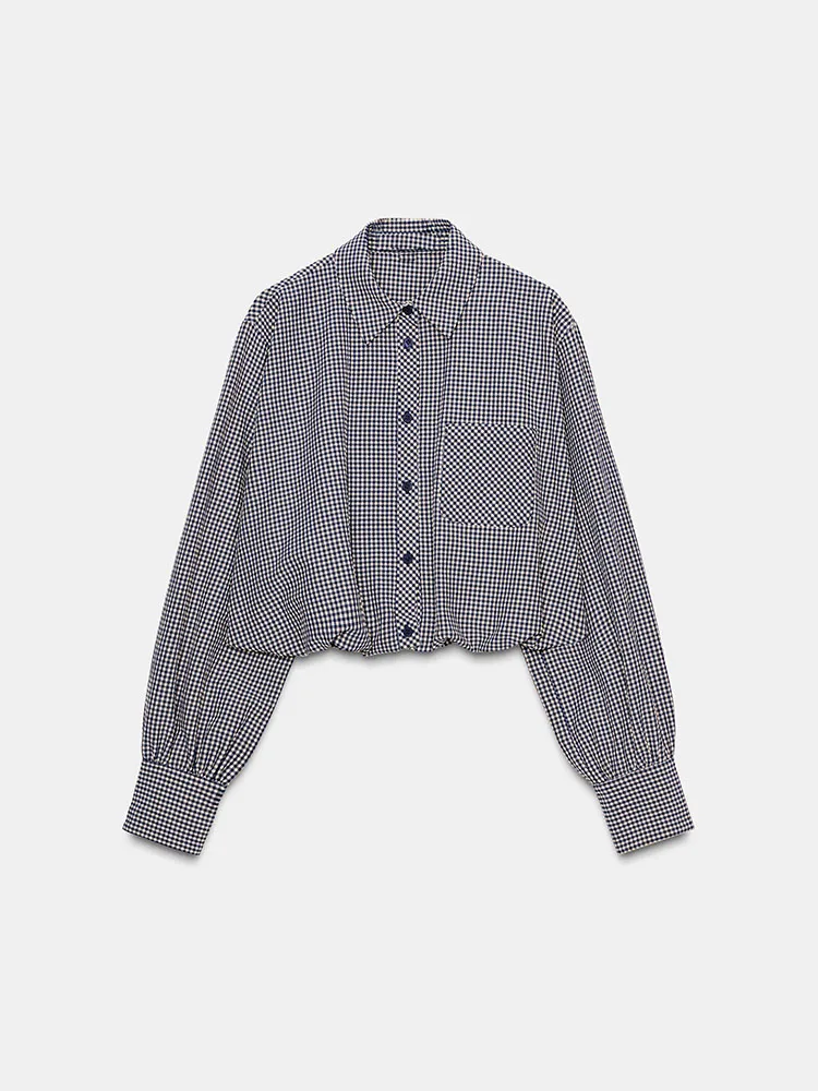 

Новая зимняя модная женская одежда: длиннорукавная блузка с воротником, мелким узором и рукавами-баллонами, этнический сценический костюм