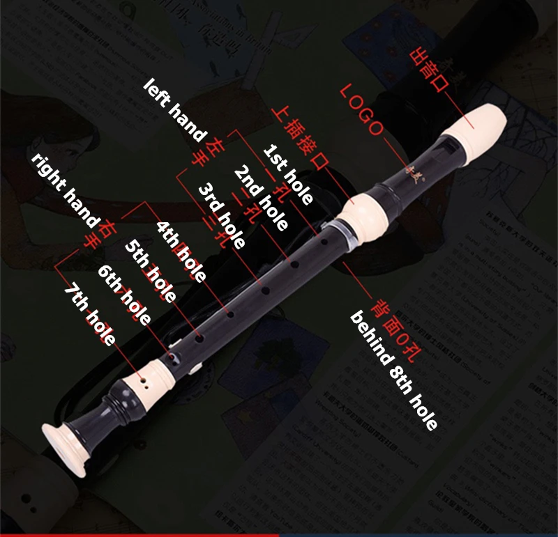 sweet fluteAlto Recorder of Germanic and Baroque, 8 Hole Clarinet, F Key Vertical Flute, Musical Instruments