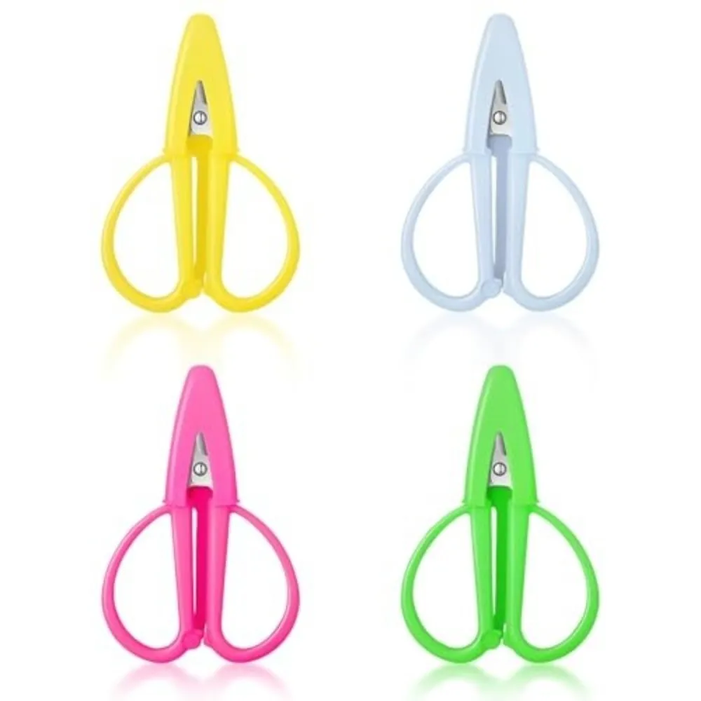 Mini Small Sharp Scissors with Cover Silicone Soft Handle Craft Scissors Stainless Steel Portable Cut Paper Tool Travel Crafts