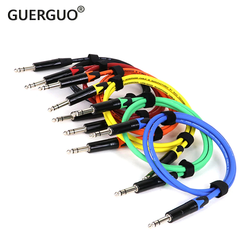 1PC High Quality 6.35mm TRS Instrument Guitar Cable Color Stereo Jack 1/4 Male to Male Cable Unbalanced Cord for Amplifier Mixer