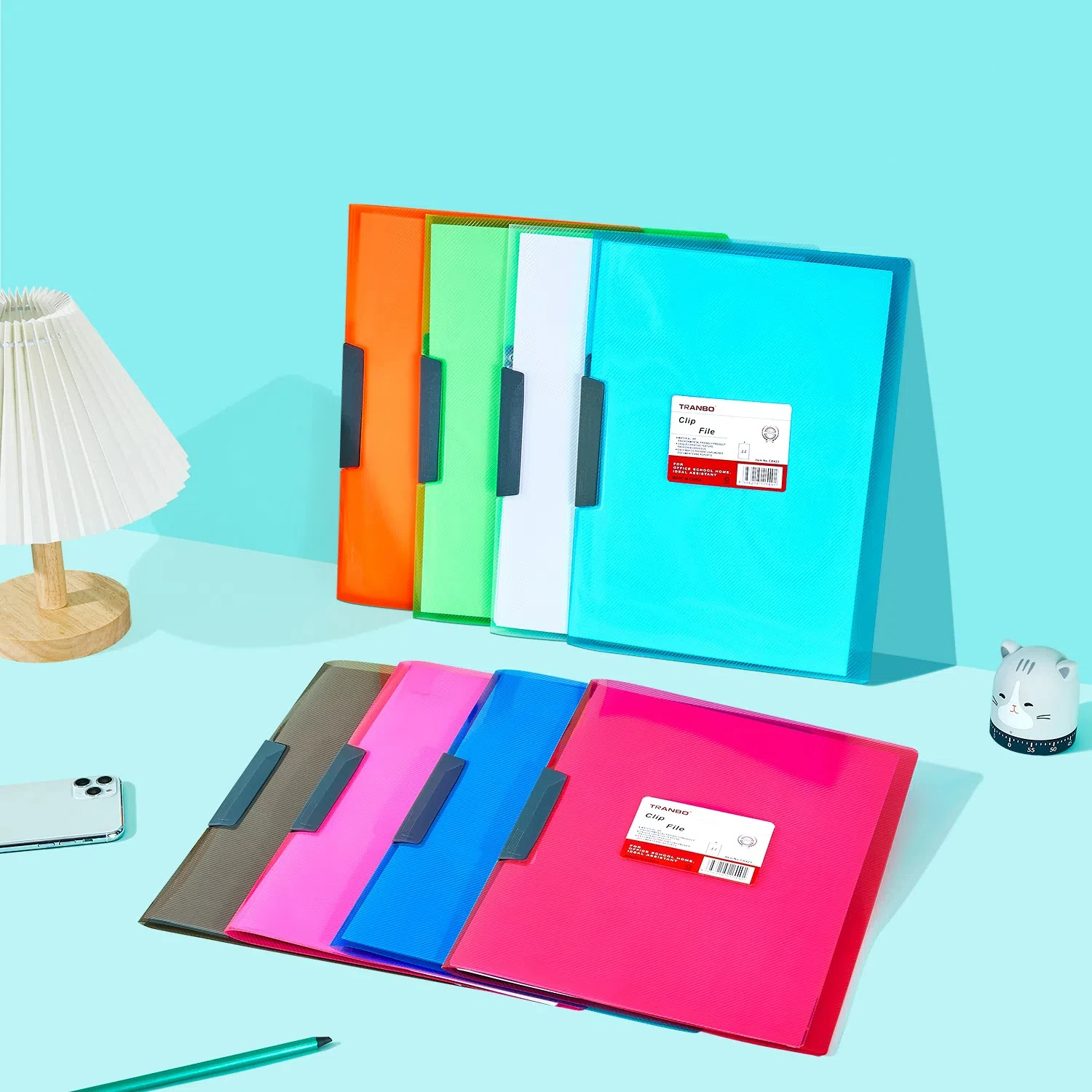 Candy Color Colorful Simple File Rotating Test Paper Folder Report Folder Pp Transparent Folder Office File Storage Folder