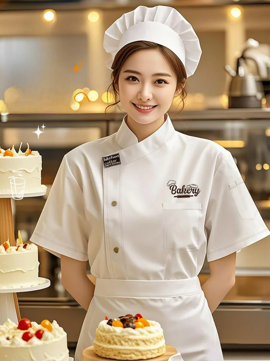 

Легкая дышащая униформа для поваров, одежда для ресторанов, отелей, пекарен, кухонь, летняя мужская одежда