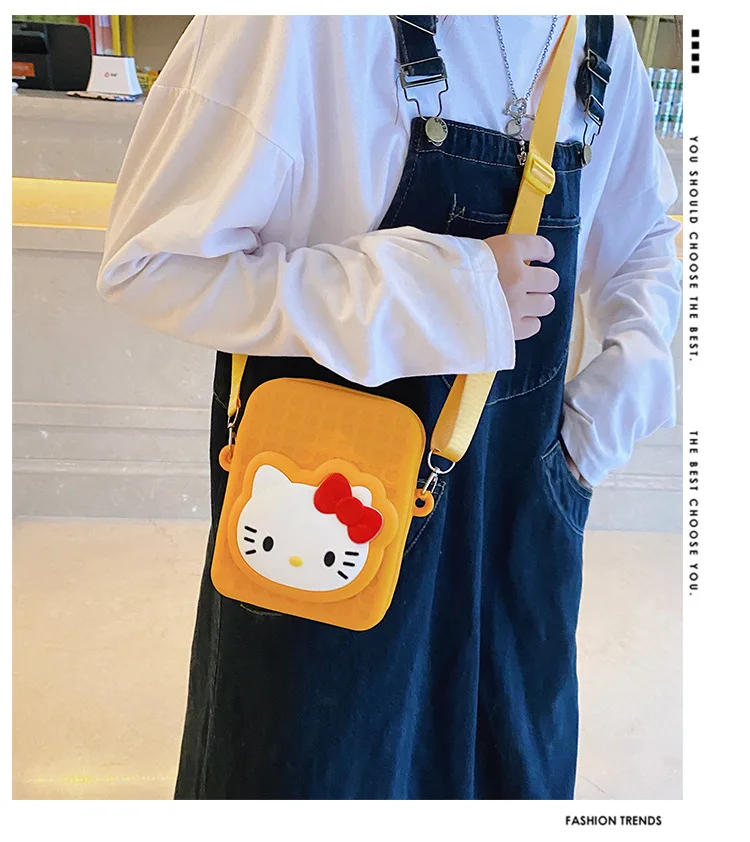 Kawaii Sanrios KT cat anime Cartoon Messenger Bag Mini Coin Purse Cute Travel Rucksack Multi-Functiontorage Bags Girl Gift