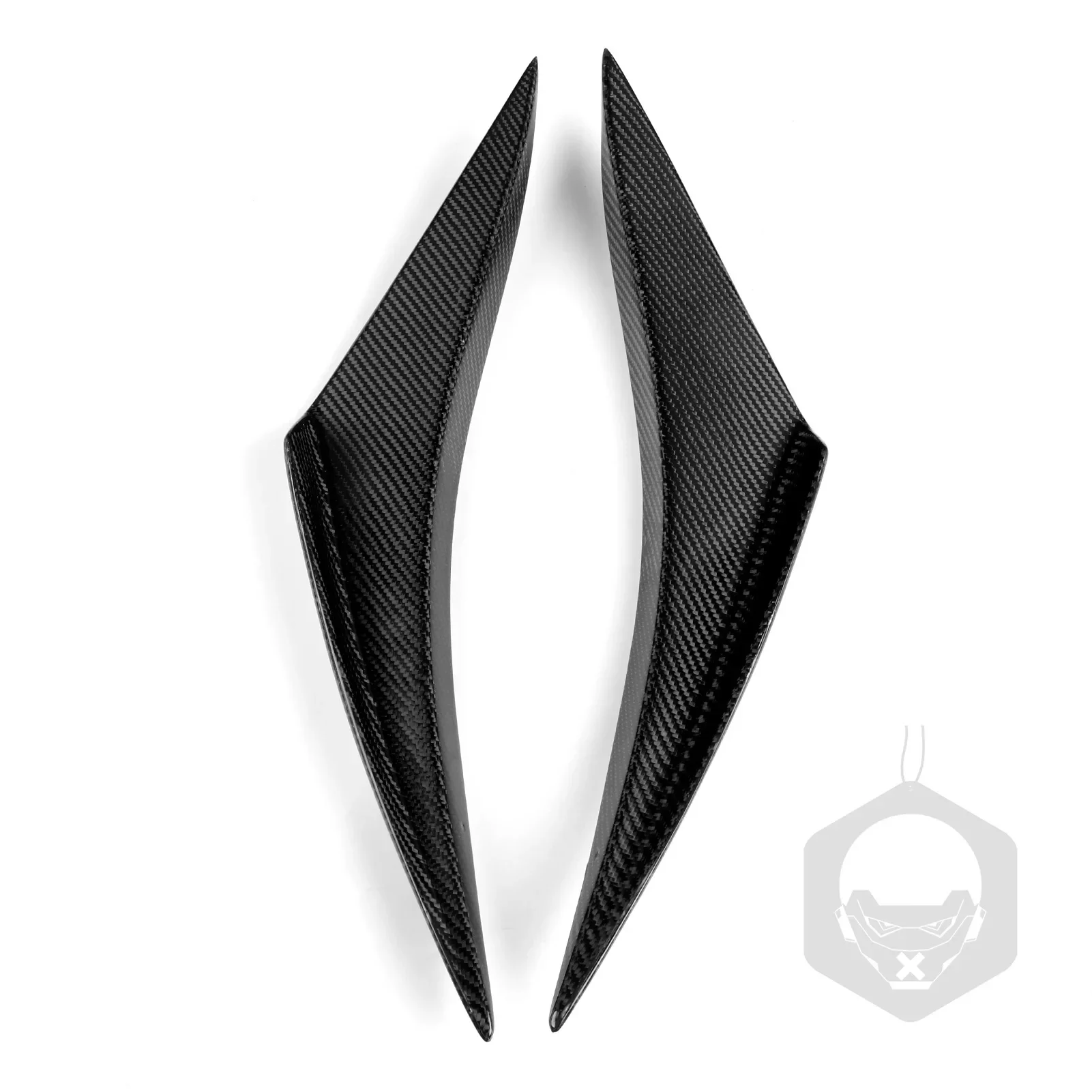 

Real Dry Carbon Fiber Gemini Design Front Bumper Wind Knife Mod Sticker | Direct Fit for Chevy Corvette C7 2-Door Coupe
