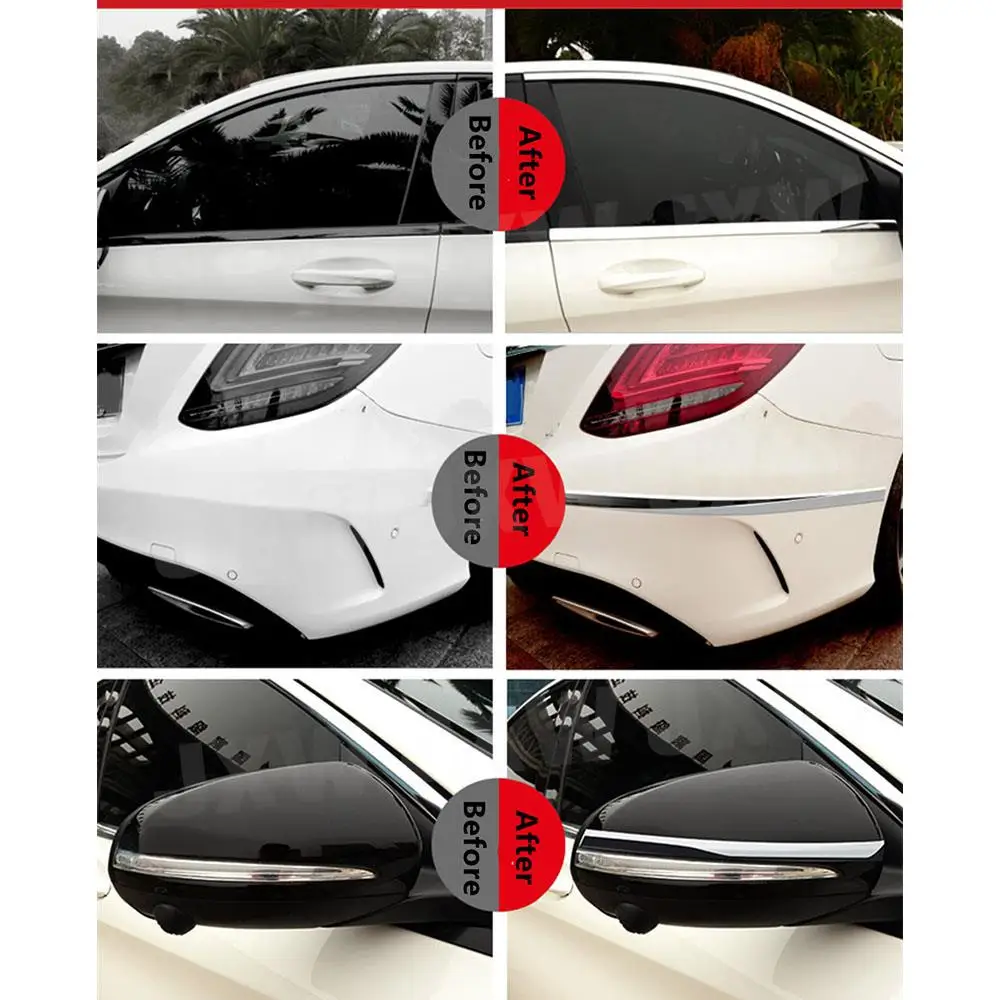 3 Meters Universal Auto Self Adhesive Side Door Chrome Strip Moulding Decoration Bumper Protector Trim Tape Car Styling