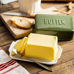 Japanese Ceramic Butter Box - Simple Cheese Plate Minimalist Butter Dish  Flavor Preservation Container and Breakfast Tableware