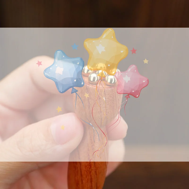 

Lotus Seedpod Beauty Professional Brass & Rosewood Facial Gua Sha Tool Eye Relaxation Spot Meridians Acupoint Massage Handheld