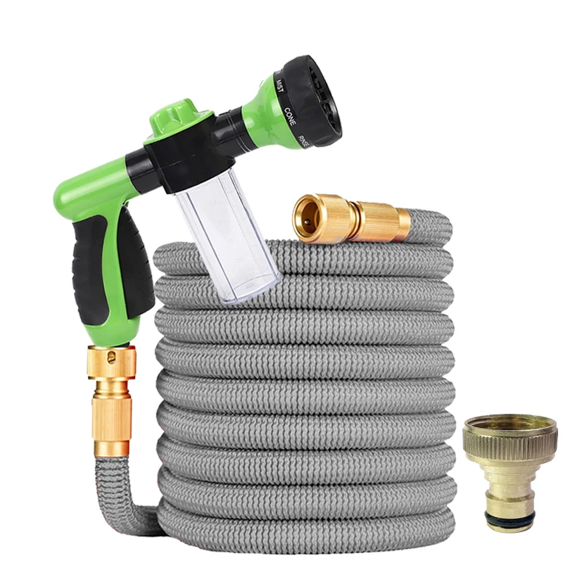 

Садовый водяной шланг, расширяемый резиновый волшебный водяной шланг, многофункциональный набор водяных пистолетов для пенопласта для садовой фермы, инструменты для очистки орошения