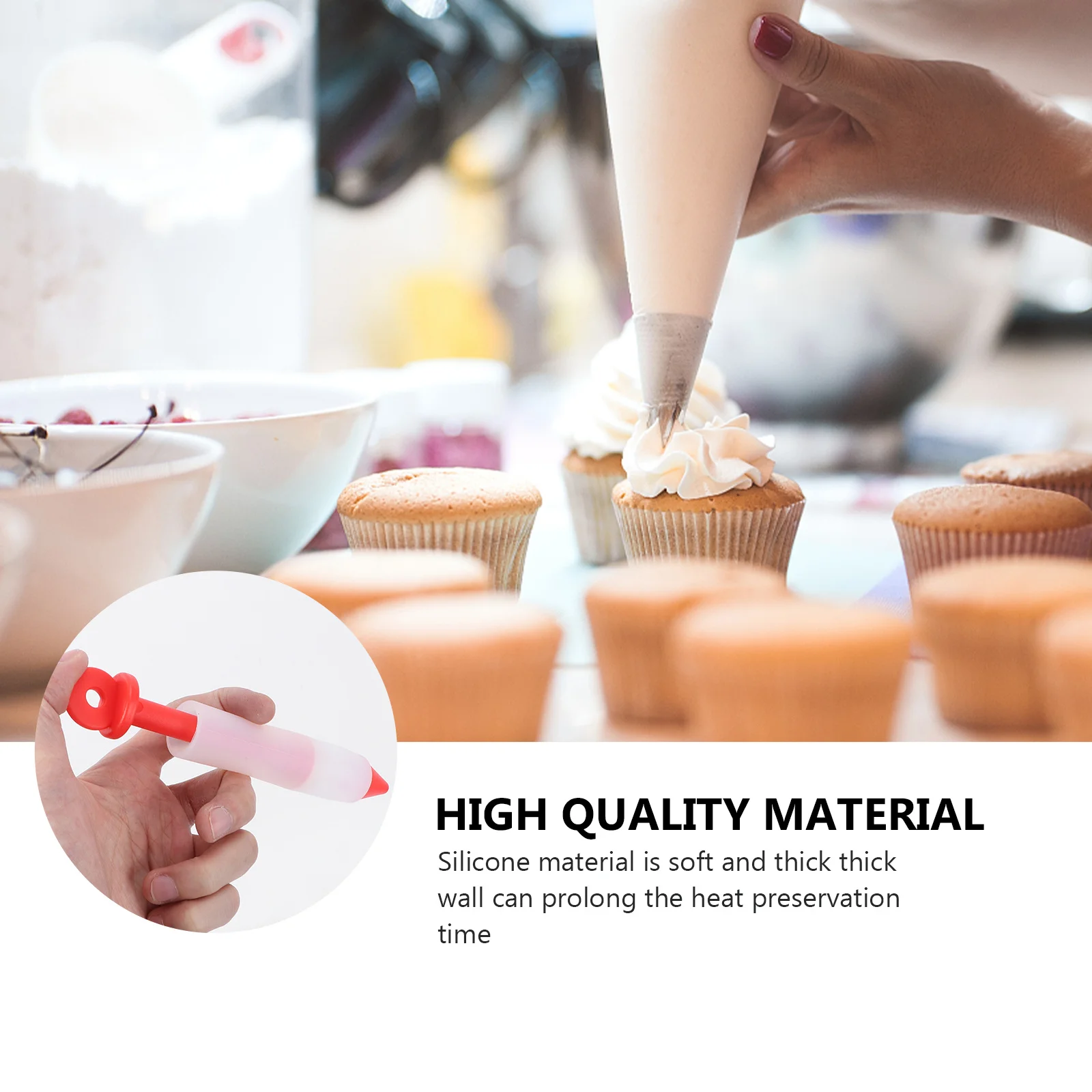 

Silicone Cake Decorating Pen Red Easy to Use Chocolate Writing Tool for Cookies Cupcakes Fondant Sugar Paste Marzipan Piping Pen