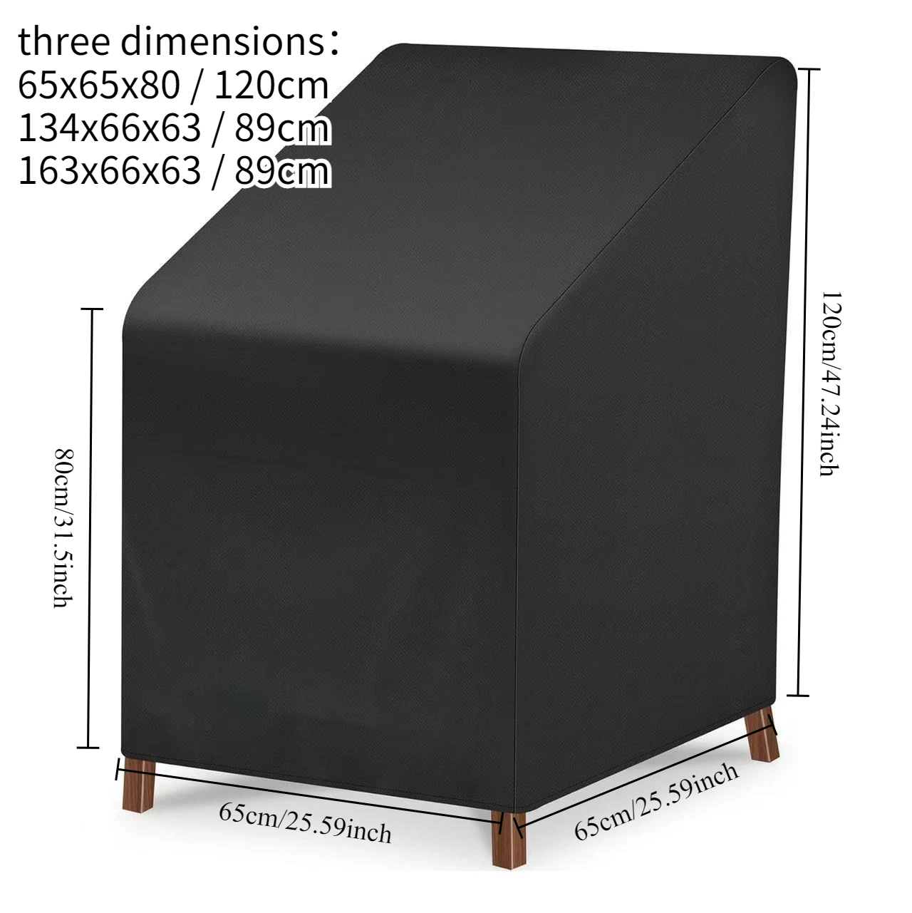 Stapelbare buitenstoelhoes Waterdichte terrasmeubelhoezen Gestapelde stoelen 210D buiten voor bescherming tegen alle weersomstandigheden