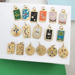 1pc Stainless Steel Pendant Charm Big Heart Star Sun Moon Evil Eye Cross Crystal Gold Color Black Custom For Necklace Wholesale
