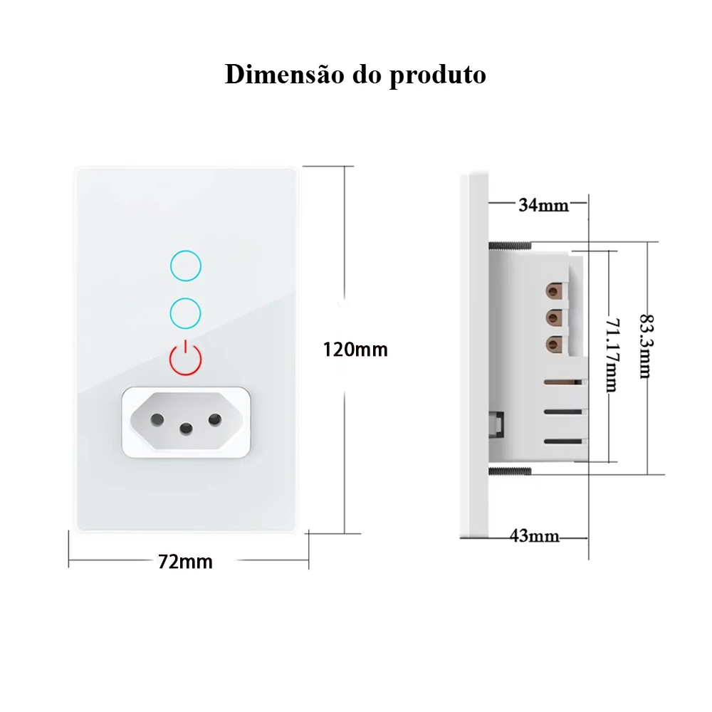 Melery Tuya Wifi Smart Brazil Light Switch Wall Socket Plug Outlet Touch Sensor Glass Panel Remote by Alexa Dot Google Home