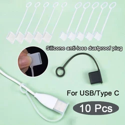 USB Type C Caps Covers Tether for USB A Cables with Dust Protection Cap Dust Stopper Type C Proof Sleeve Case Data Usb Plug Dust