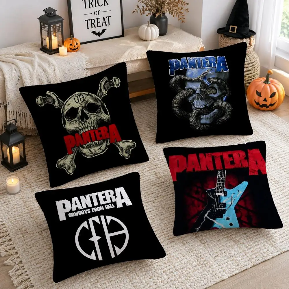 Music P-pantera Rock Band Cushion Cover Plush Decorative Pillow Case With Hidden Zipper Cutecore Room Decor For Home
