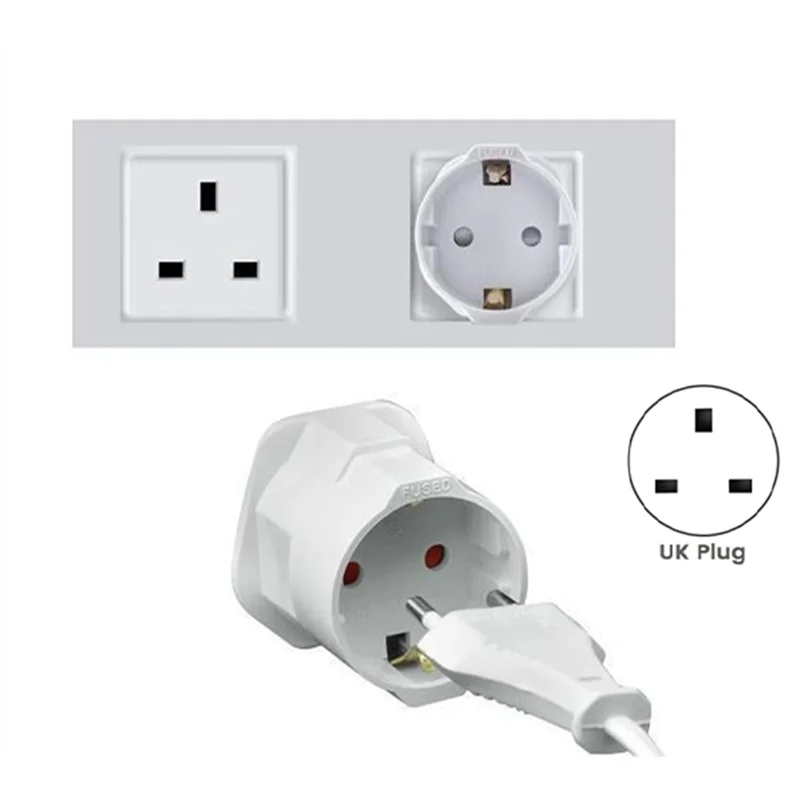 3PCS Universal Travel Adapter Type G Electrical Plug Converter EU To UK European To British Power Socket Plug Adapter UK PLUG-AS