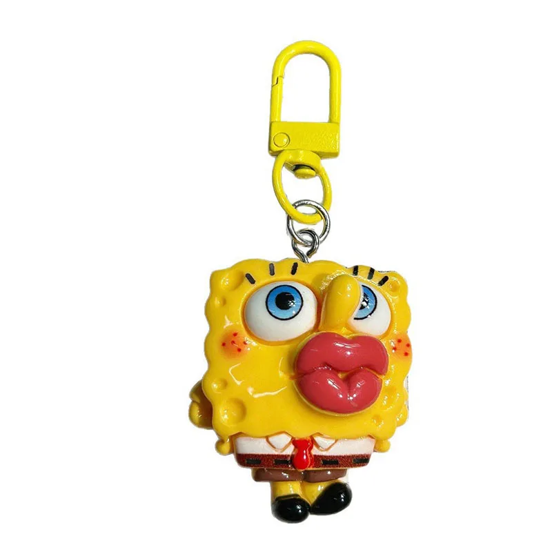 SpongeBob SquarePants Cartoon Funny Red Lips Sausage Mouth Keychain Patrick Star Pendant Backpack Accessories Best Friend Gift view 5