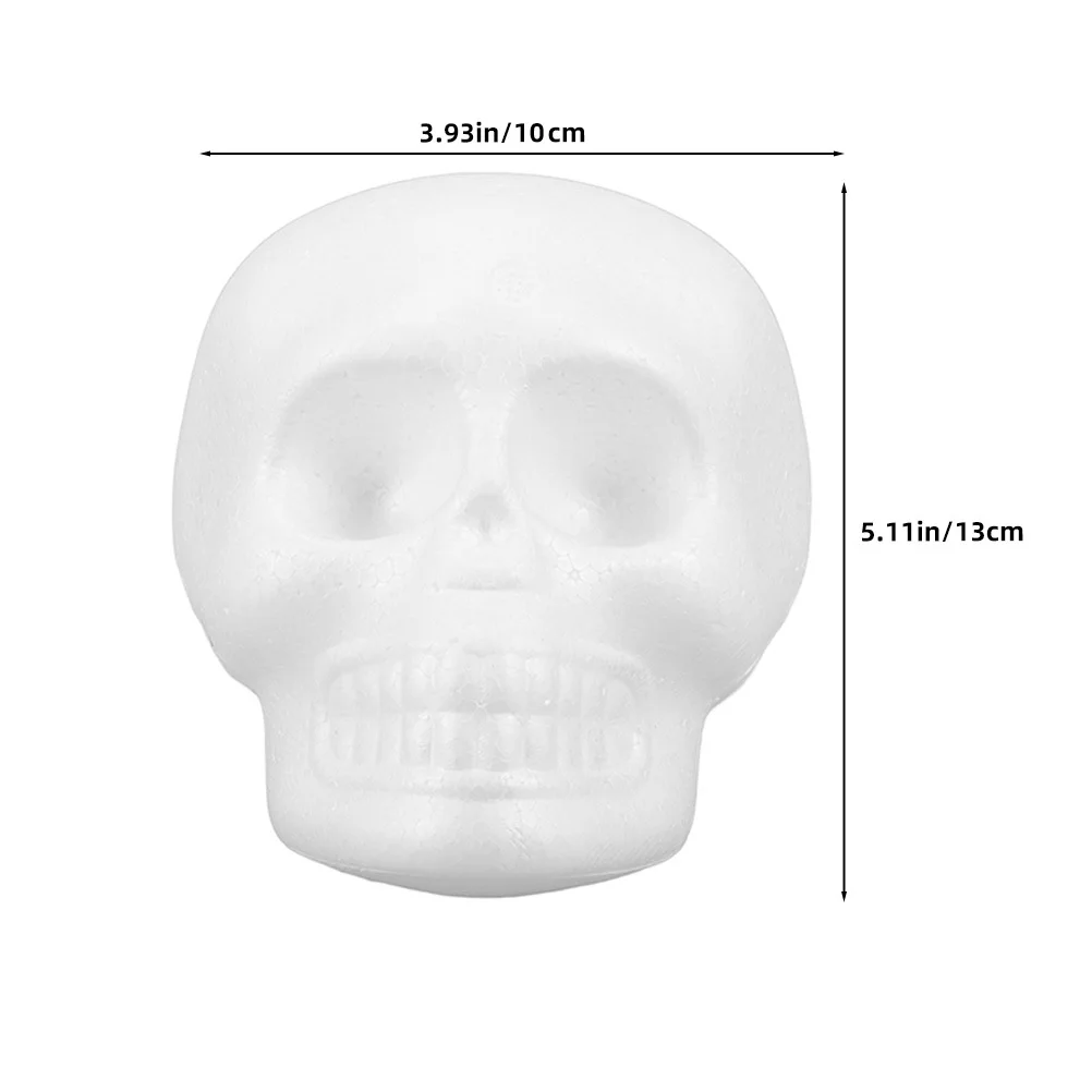 6 قطعة رؤوس جمجمة إسفنجية بيضاء يمكنك صنعها بنفسك أشكال إسفنجية للهالوين معلقة لتزيين الحفلات في الأماكن المغلقة والخارجية وديكور جمجمة مخيف #6