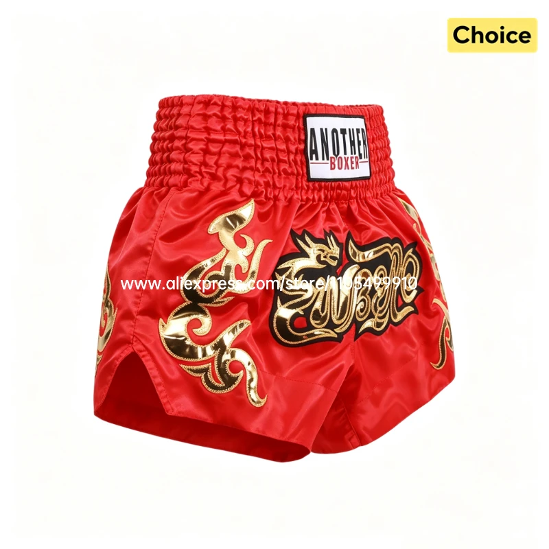 Herren Boxtraining-Shorts Professionelle Muay Thai Hosen Rote Kampfshorts Damen Kinder MMA Kickboxen Wettkampf Sportbekleidung