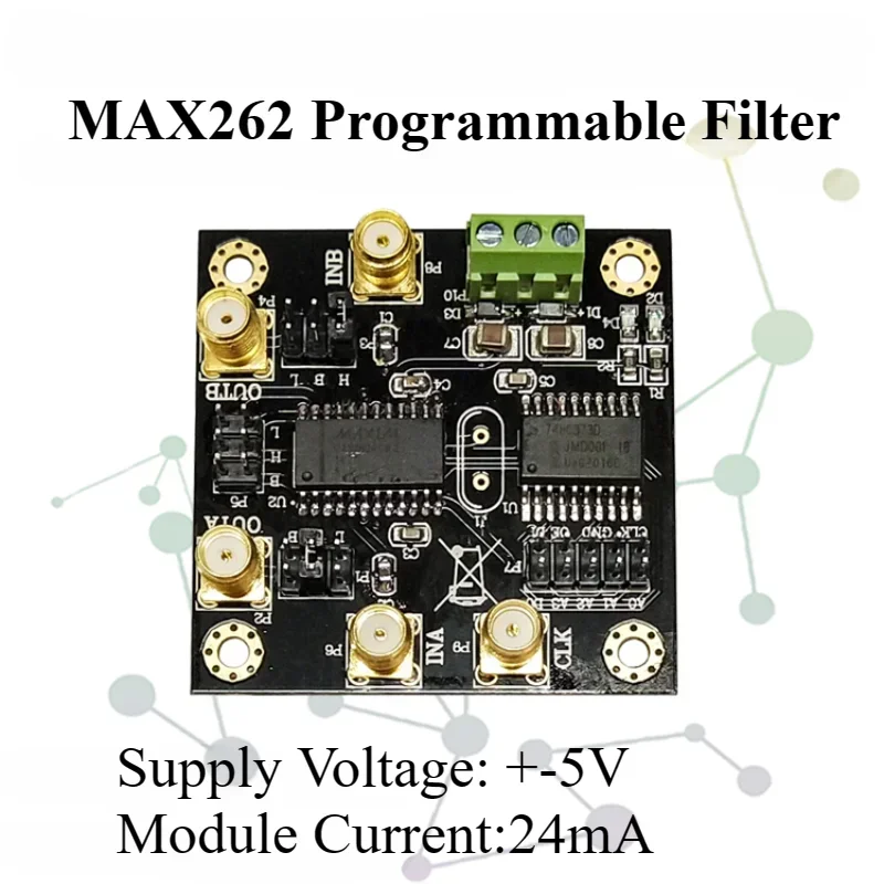 

Модуль программируемого фильтра MAX262 — фильтр высоких/низких частот/диапазонов с регулируемым программируемым коэффициентом качества