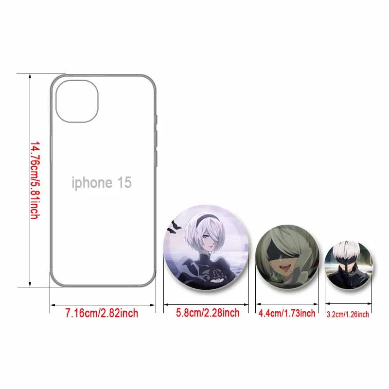 أنيمي لعبة Nier Automata Ver لينة زر دبابيس كول الكرتون فتاة المينا بروش تأثيري عملة شارة ظهره الملابس والاكسسوارات #2