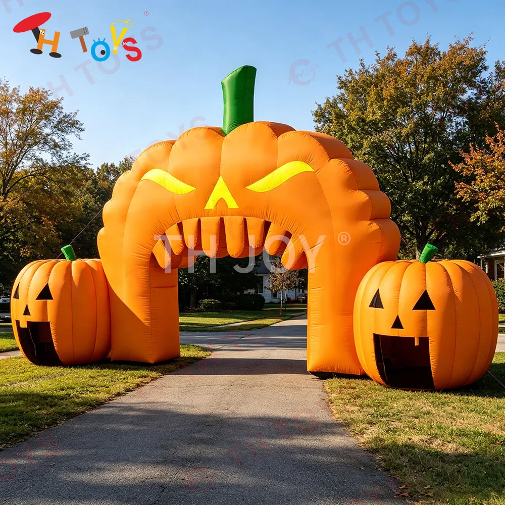 

12m/15m/20m Customize Inflatable Pumpkin Arch with Snack Booth Tent New Design Inflatable Archway for Halloween Carnival Party