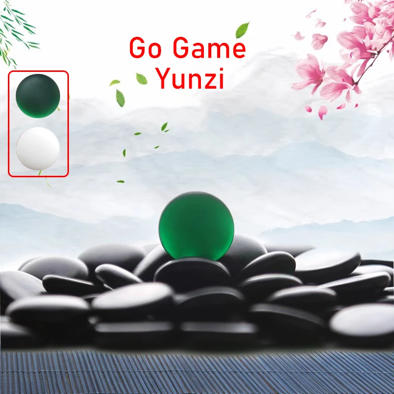 Go Game Chess Set,Yunzi A/B/C/D, Chinese Weiqi Table Board Game, D2.2cm Chess Pieces Chess Game, Chinese Old Game of Go