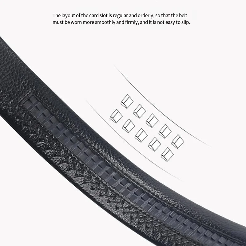 Black Men's Cow Belt,  Youth Leisure Business Belt,Can Be Used To Adjust The Size By Scissors (no belt buckle)