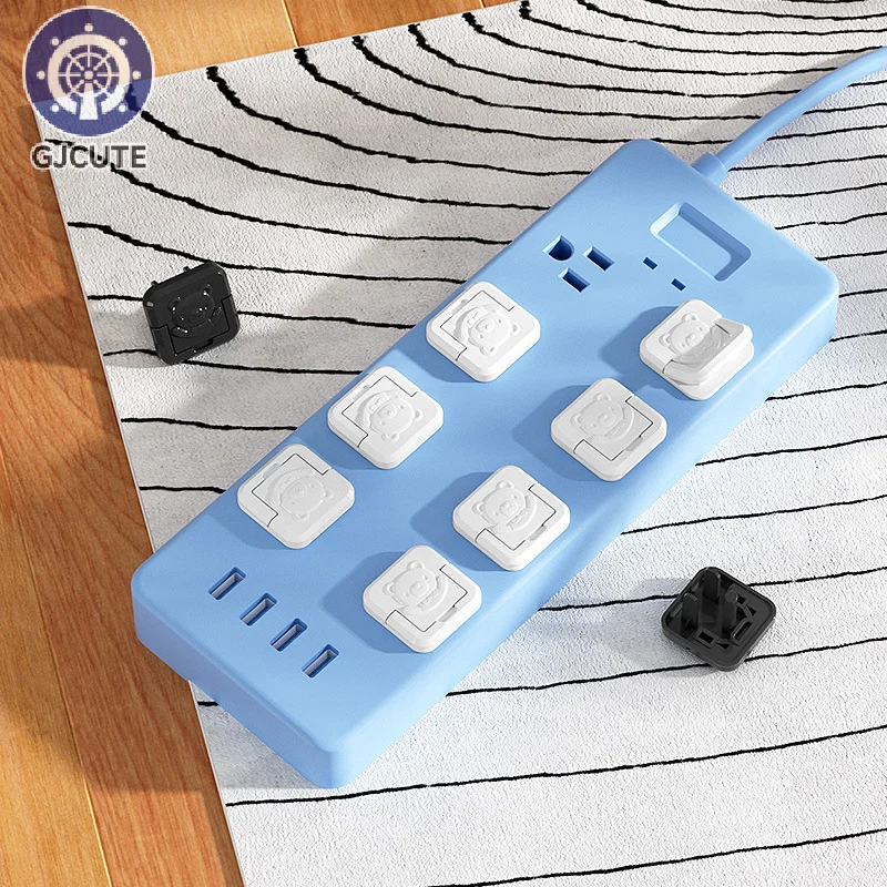 10Pcs Cute Electrical Outlet Safety Protective Cover Child Safety Guard Protection Anti Electric Shock Plugs Protector Cover