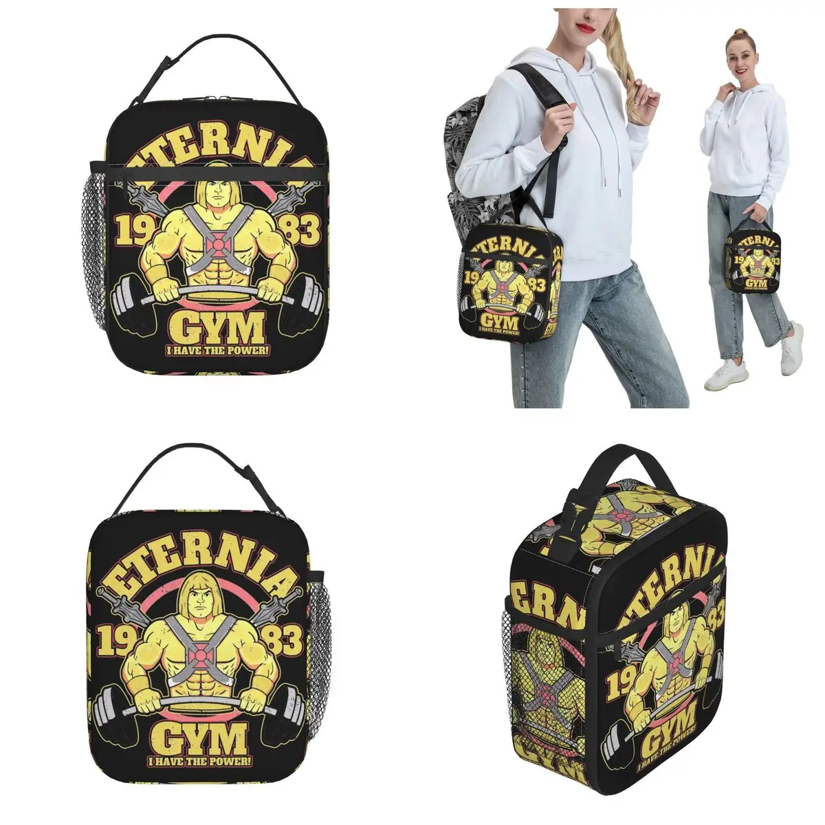 Funny He-Man Eternia Gym Insulated Lunch Bag For Travel Masters of the Universe Food Bag Leakproof Cooler Thermal Lunch Boxes