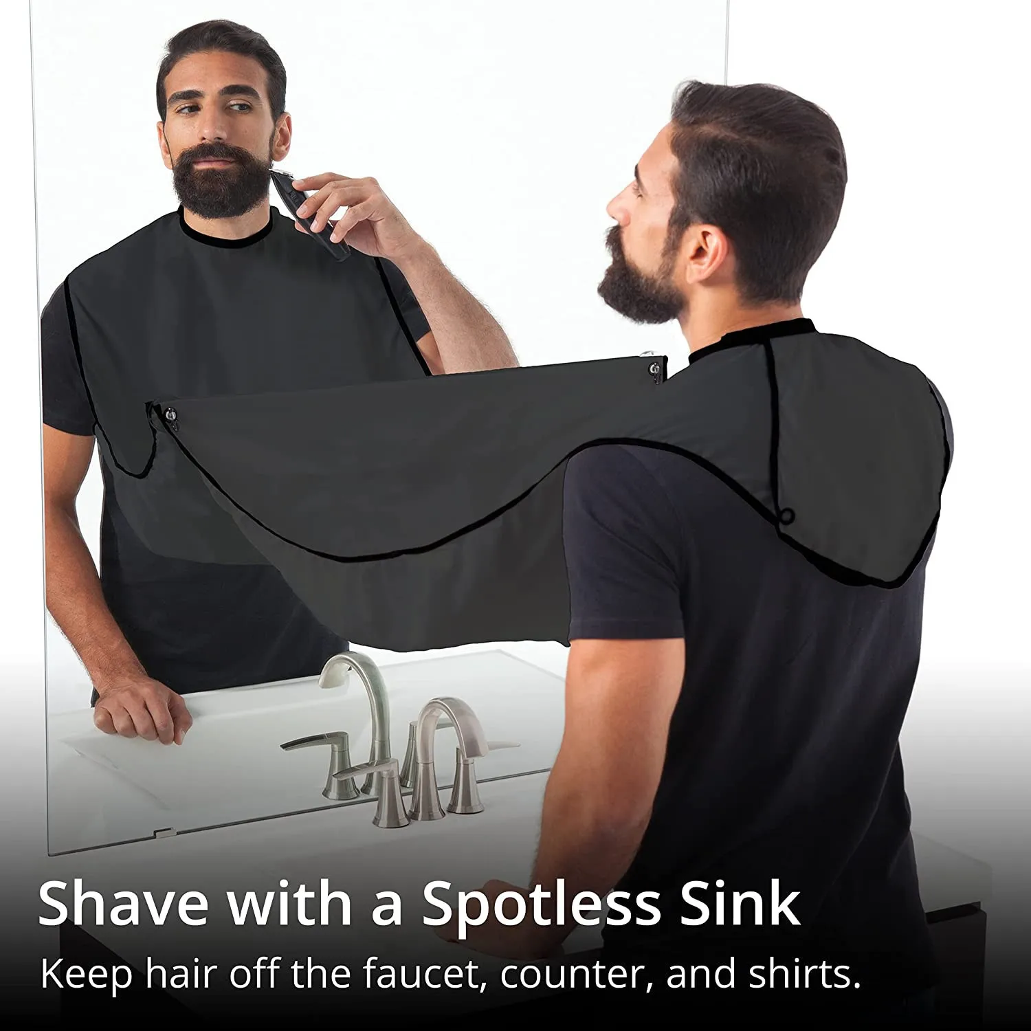 Male Shaving Apron Beard Catcher Cape Care Bib Face Shaved Hair Adult Shaver Cleaning Hairdresser Man Clean Beard Apron Mirror